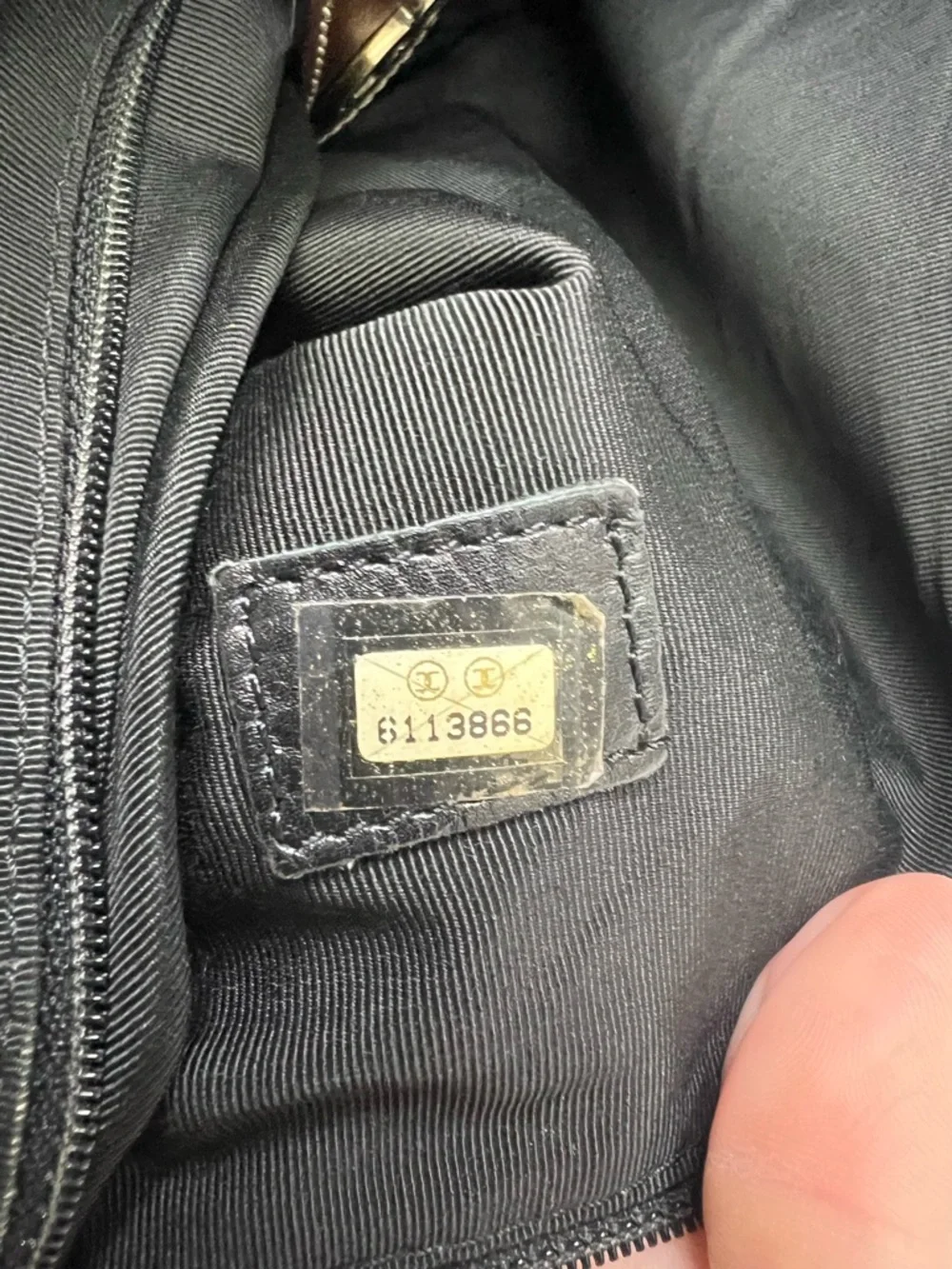 CHANEL Black Denim Tote with Brown Leather Trim and Gold CC Turnlock Accent - Picture 9 of 11